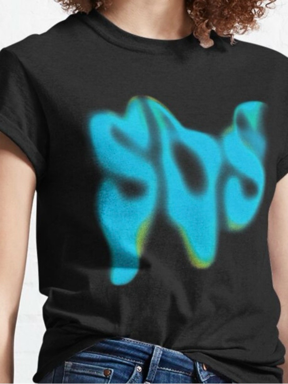 SZA "SOS" Glow in the Dark Tour Tee from Top Dawg Entertainment Size M PTP 21”
